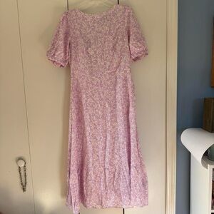 Who What Wear pink Floral Midi Dress